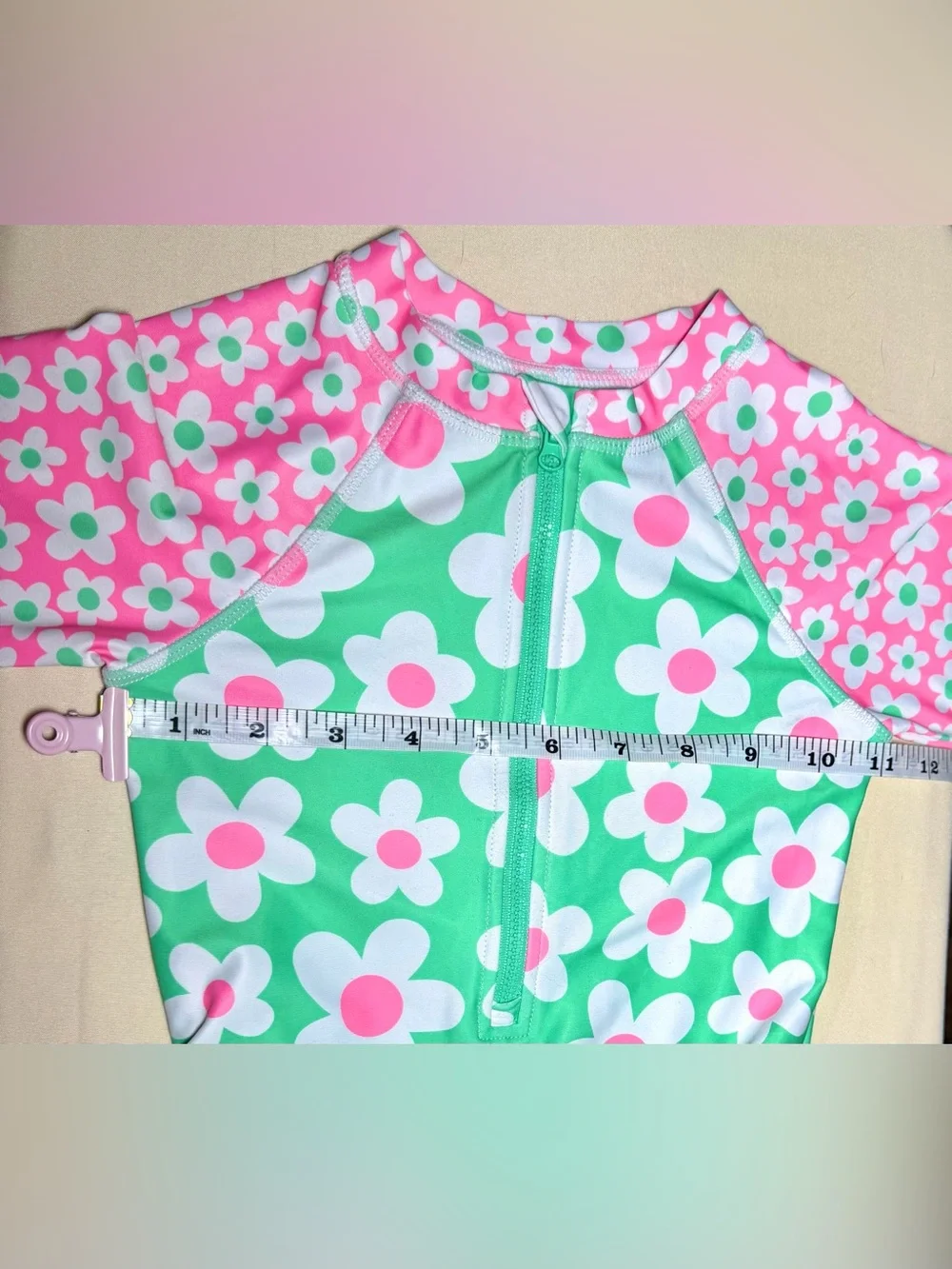 Jumping Beans 4T Floral Long Sleeve Rash Guard Swimsuit UPF 50+ One Piece
